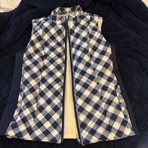 Kim Rogers Blue and White Plaid Vest